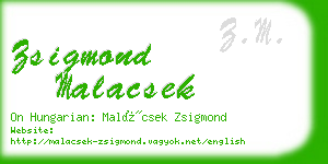 zsigmond malacsek business card